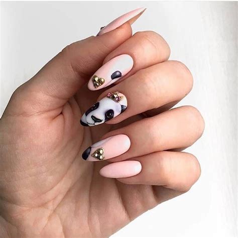 The most beautiful manicure of winter | Panda nail art, Nail art ...