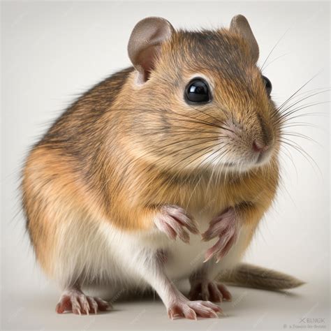 Premium AI Image | There is a small brown and white mouse standing on a