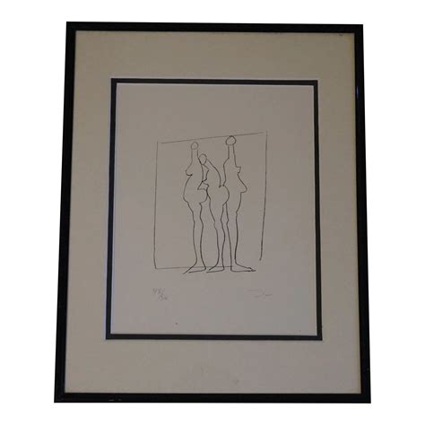 1960s Vintage Nude Line Drawing Prints - Signed and Numbered | Chairish