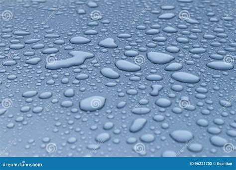 Dew Drops on the Roof of the Car. Stock Image - Image of blue, light ...