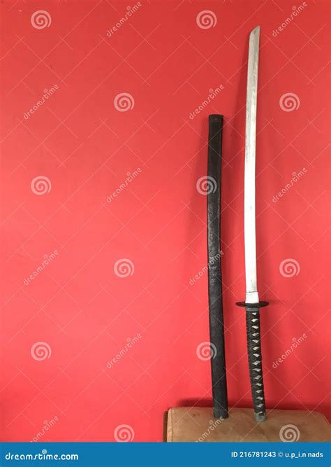 Samurai In Ancient Armor With A Sword Attack Royalty-Free Stock Photo
