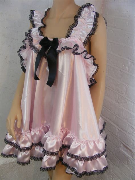 Sissy Satin Baby Doll Nightie Negligee Dress Top Cosplay Fancy | Etsy UK