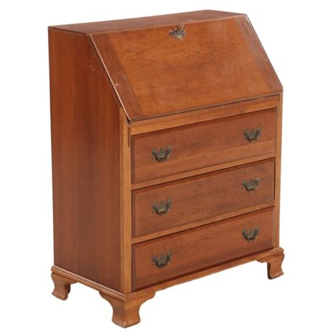 Lot-Art | Maddox Colonial Reproductions Cherry Secretary Desk, 1970s