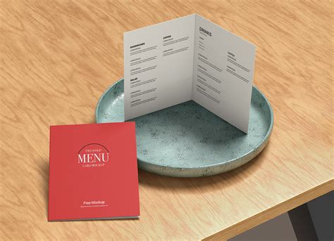Bi-Fold Restaurant Menu Card Mockup | Free PSD Templates