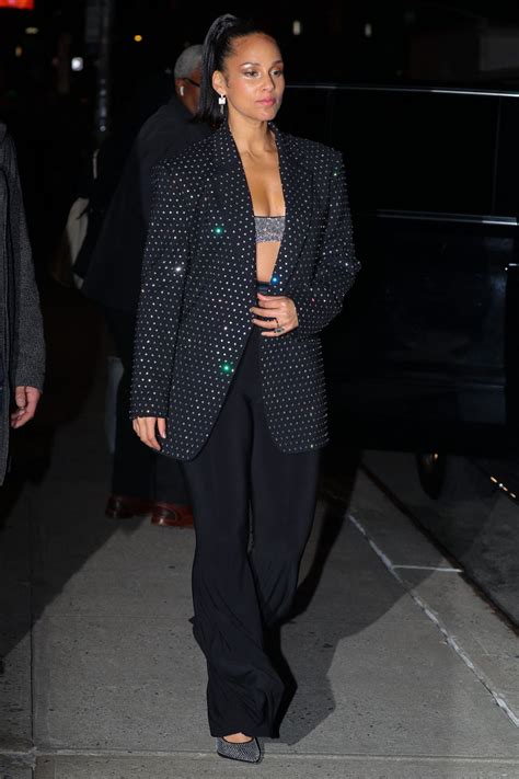 Alicia Keys in a Black Diamond Suit - New York 12/08/2022 • CelebMafia