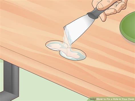 how to fix a hole in a desk
