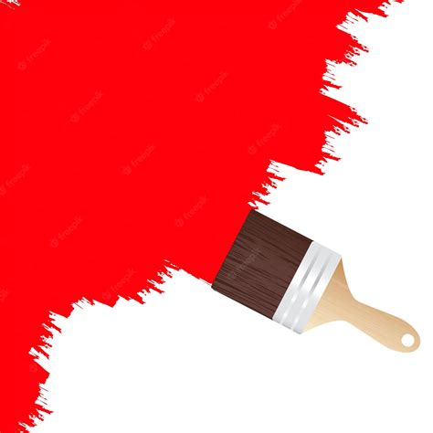 Кисть на листе бумаги изолированная плоская кисть, оставляющая ...
