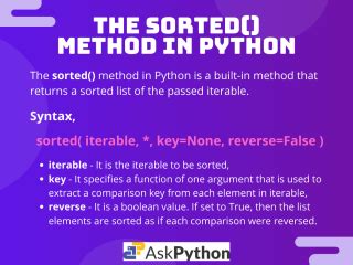 Using the Python sorted() Method - AskPython