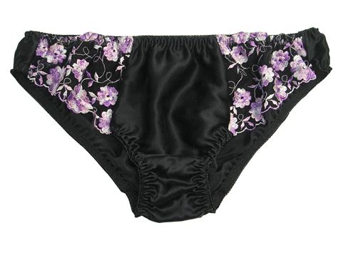 Seide Damen Slips Panties Höschen mit Spitzen Unifarben Größe S,M, L