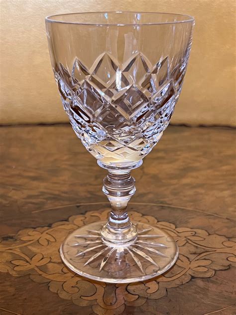 vintage crystal cut wine glasses set   antiques yeah