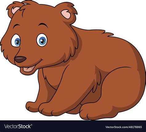 Cute little bear cartoon on white background Vector Image