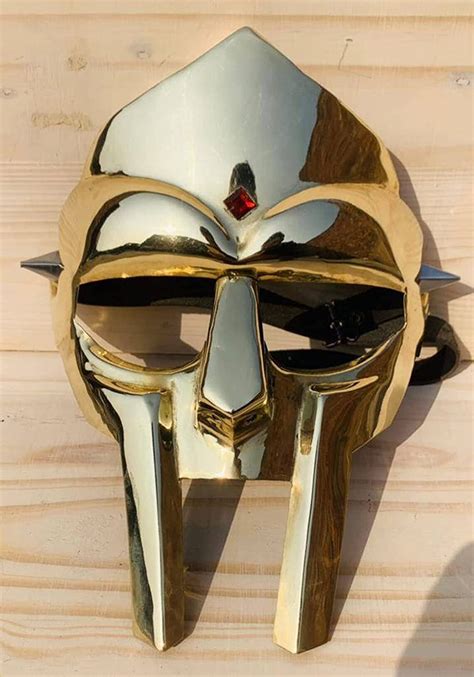 Medieval MF Doom Gladiator Face Mask Golden Finish Brass, 50% OFF