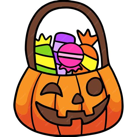 Premium Vector | Trick or treat candies halloween cartoon clipart