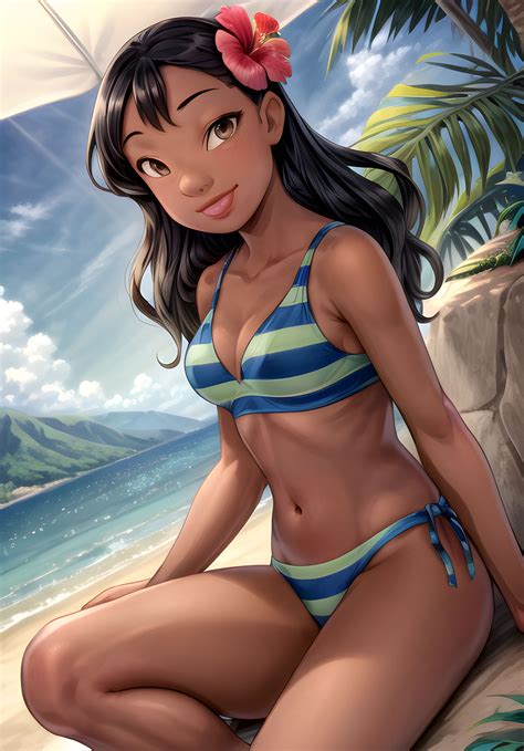 Nani Pelekai Striped Bikini by kawaiigenerator on DeviantArt