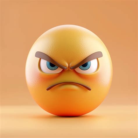 Angry Pouting Face Emoji with Furrowed Brows | Premium AI-generated image