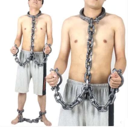 Halloween Supplies The plastic prisoner chains Shackles hand chains ...