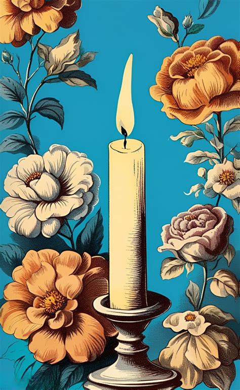 candle surrounded  flowers  stock photo public domain pictures