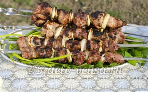Сочный шашлык из свинины, рецепт в луковом маринаде