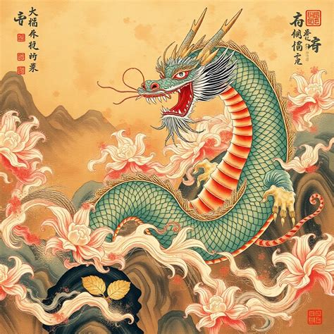 dragon   art  chinese painting chinese mythology