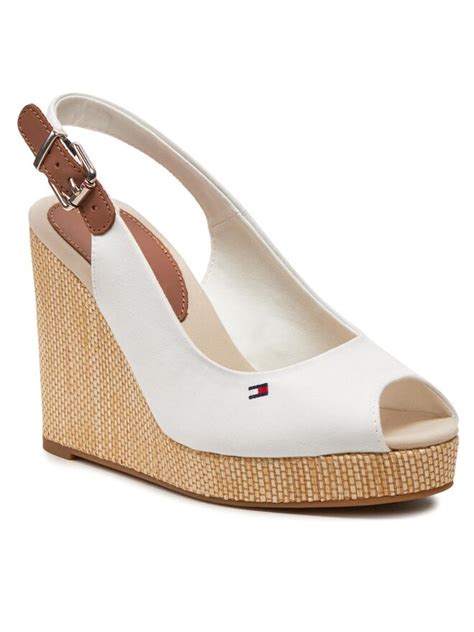Сандали Tommy Hilfiger Iconic Elena Sling Back Wedge FW0FW04789 Екрю ...