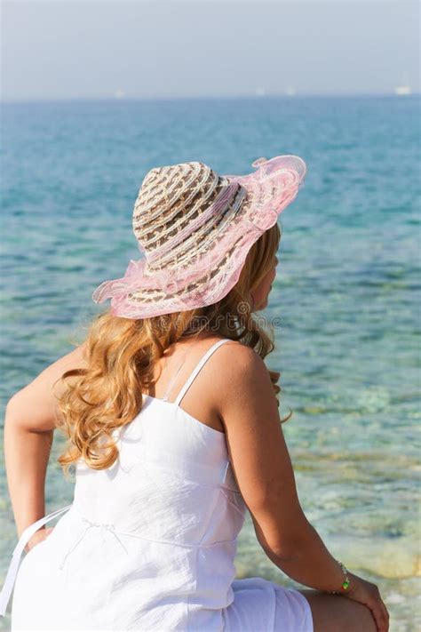 beautiful blonde girl   sea stock photo image  perfect curly