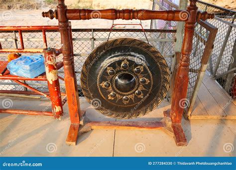 thai traditional big gong stock photo image  buddhist