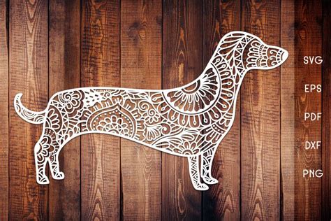 Dachshund Dog Zentangle SVG - Vector, a Decorative Illustration by