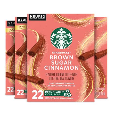 Starbucks Brown Sugar Cinnamon, Flavored K-Cup Coffee Pods, 100%