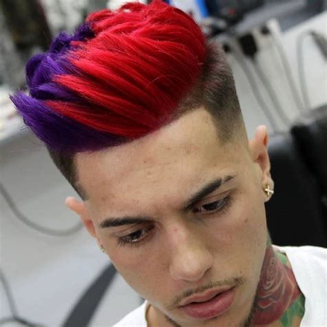 burgundy hair color  men  hairstyles    barber men