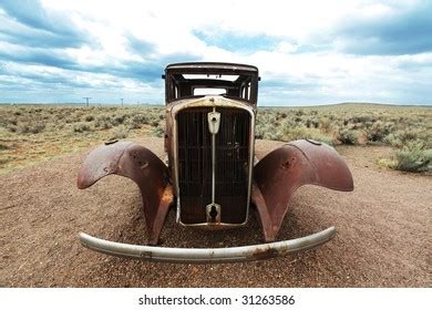 Retro Car On Route 66 Stock Photo (Edit Now) 31263586