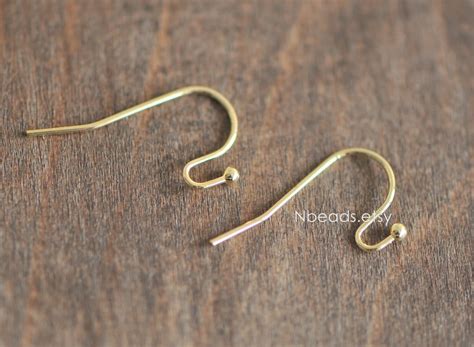 Gold/ Silver Earring Hooks Real Gold/ Rhodium Plated Brass - Etsy