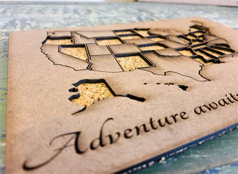 USA Cork Board Map Push Pin/mark Your Map With State Pieces Quality USA