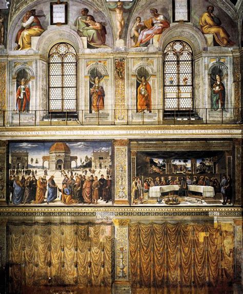 Sistine Chapel - Detail of the wall decoration by Michelangelo ...