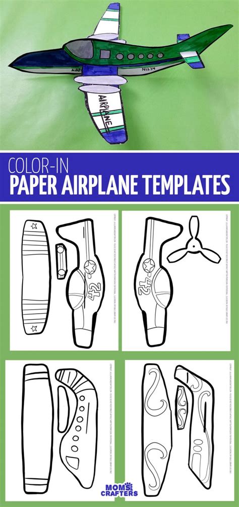 Easy Paper Airplane Templates to Print, Color, Craft, and fly!