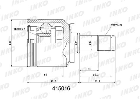 Шрус внутренний 24/22 INKO 415016. Шарнир / комплект INKO