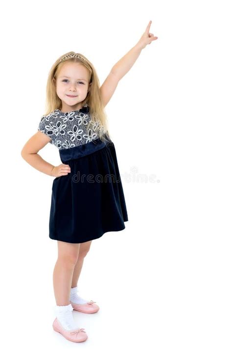 girl  showing  finger stock image image  happy marketing