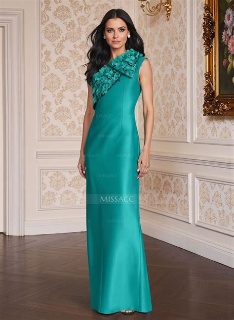 Exquisite Floral Applique One-Shoulder Satin Mother Of The Bride