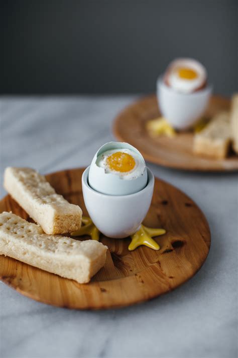 cheesecake eggs with shortbread soldiers — molly yeh