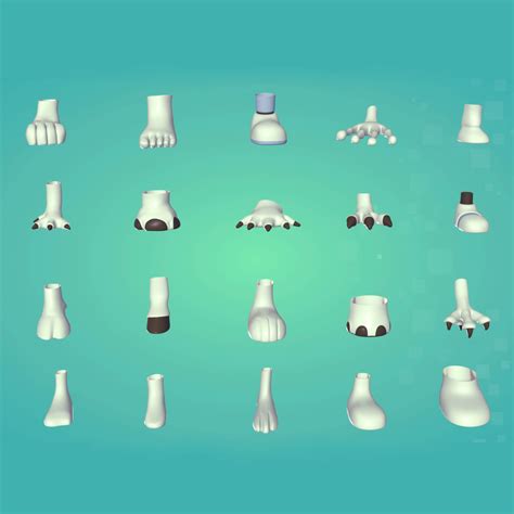 Cartoon Feet Pack - 3D Model by Ocstard