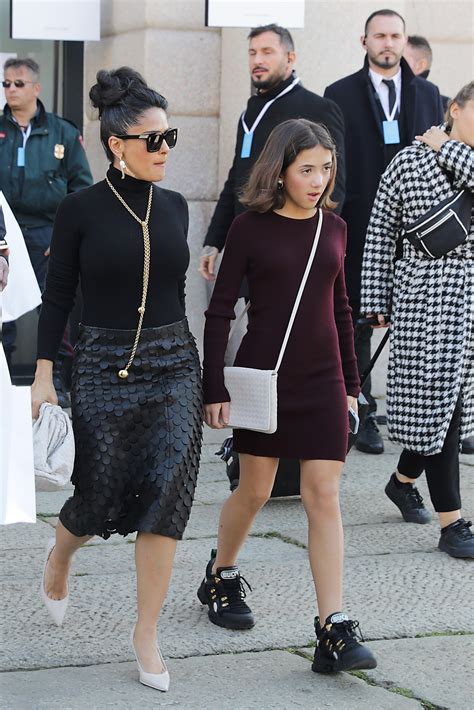 Salma Hayek brings her 11-year-old daughter to Milan Fashion Week