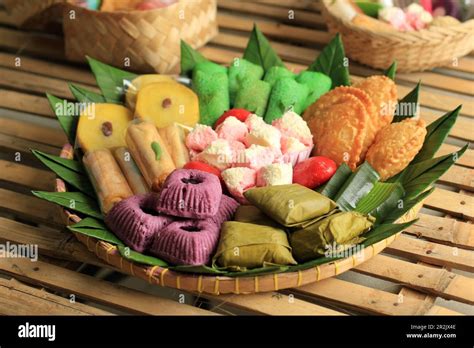 Kue Basah, Jajan Pasar Tampah. Various Indonesian Traditional Snack ...