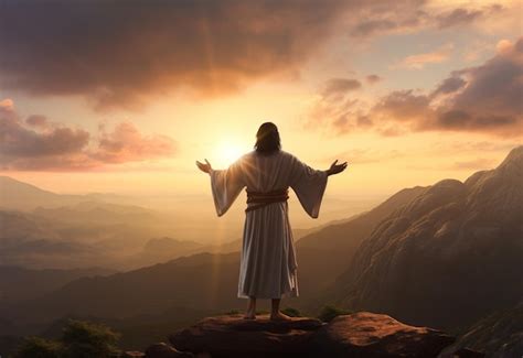 Premium AI Image | Jesus Christ in the Hills at Sunset in Bolta
