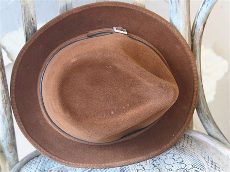 Authentic Vintage Fedora Hat for Men Choc Brown 1950s Style Trilby Wool ...