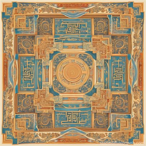 symmetric pattern illustration  dunhuang stable diffusion