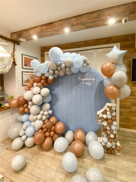 Фотозона на годик. First year balloons | Festa di battesimo, Festa, Bebè