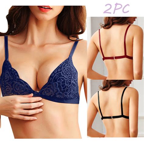 2PC Sexy Lace Bra Women Push Up Bras Posture Corrector Bralette Women