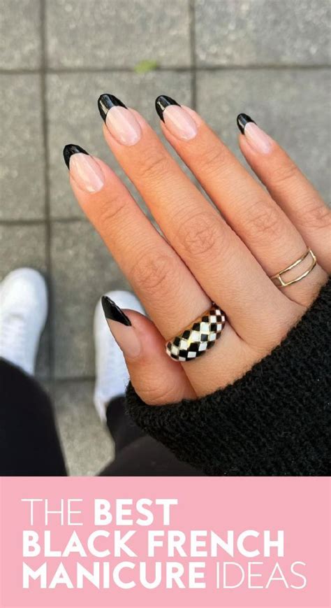 Black french tips are the it manicure for winter – Artofit