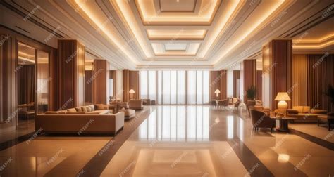 Premium Photo | Elegant lobby with modern furniture and high ceilings