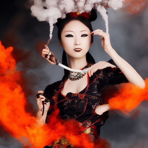 Japanese model in a traditional dress with wild hair - 1 • VIARAMI