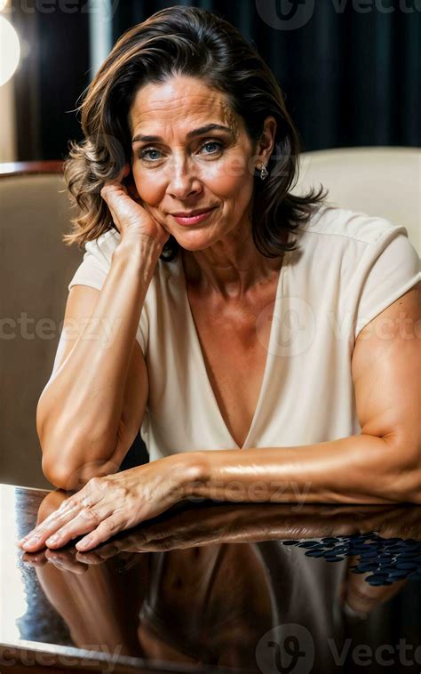 photo of middle aged old woman at house resident party award
